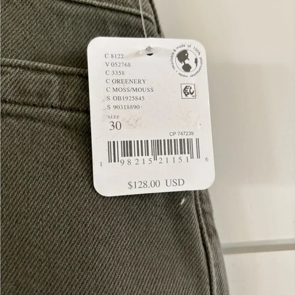 Free People Olive Green Wide-Leg Pants - Picture 7 of 8